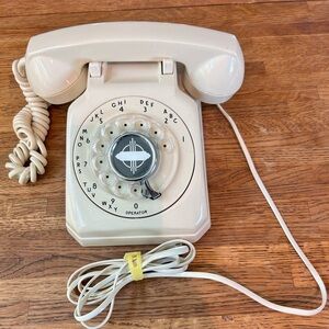 Vintage Rotary Dial Telephone in Cream